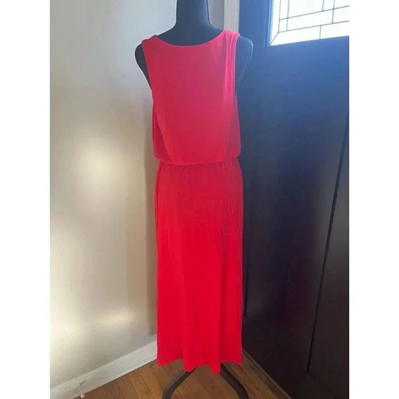 CASLON SLEEVELESS RED MAXI DRESS SIDE SLIT SIZE M NWT - Picture 2 of 5